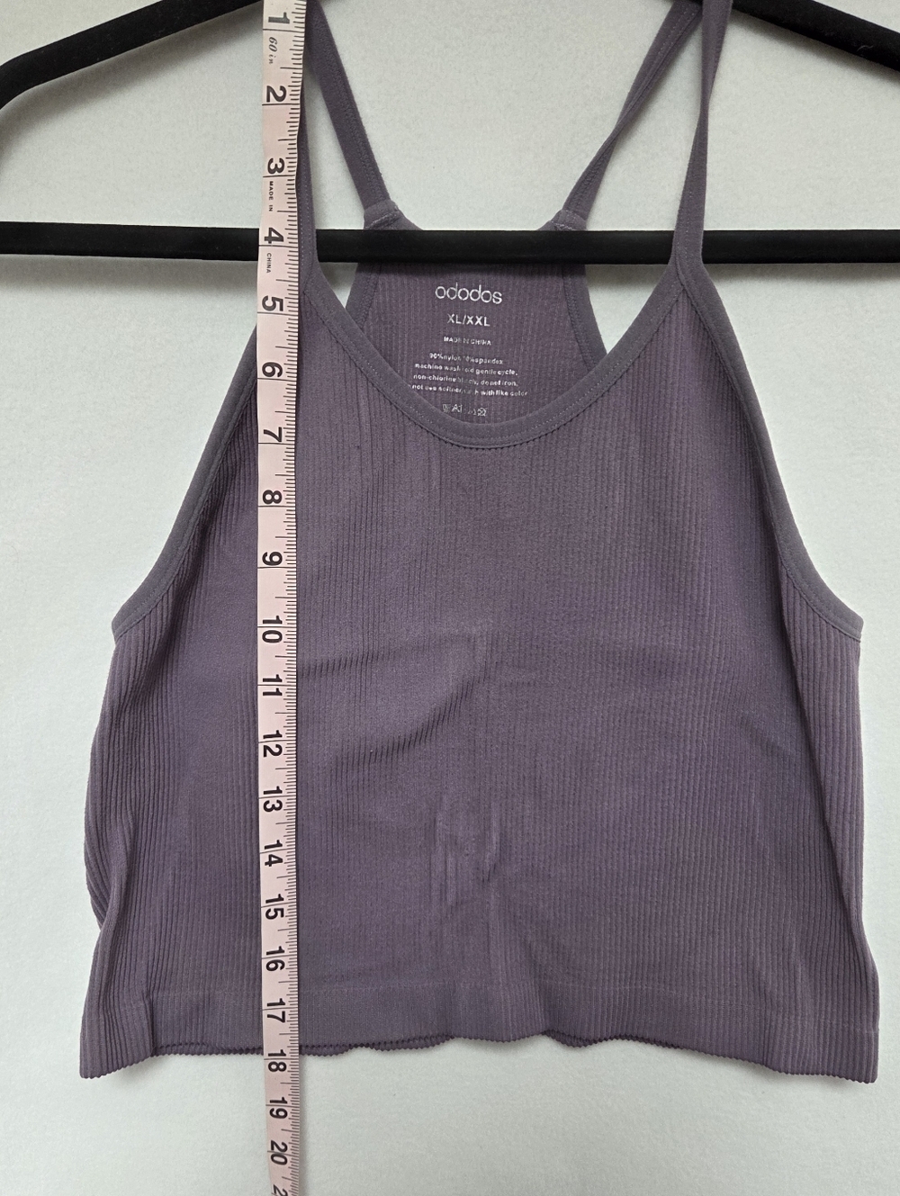 Ododos Ribbed Lavender Crop Tank Top - Women Xl Sport Bra - Picture 6 of 7